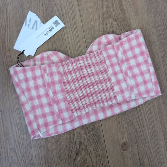 NWT Zara tweed bustier sleeveless tube crop top - Picture 5 of 5